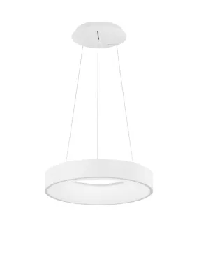 RAN Sandy White Aluminium & Acrylic Dimmable Warm Light Ring Pendant Small - ID 10423