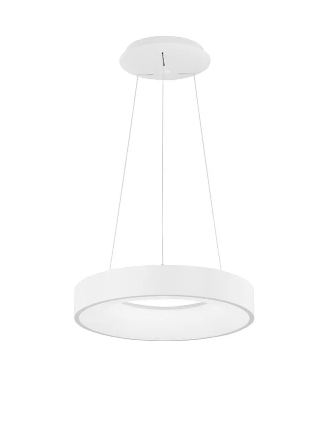 RAN Sandy White Aluminium & Acrylic Dimmable Warm Light Ring Pendant Small - ID 10423