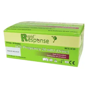 Rapid Response Pregnancy Cassette Test Kits 25/Box