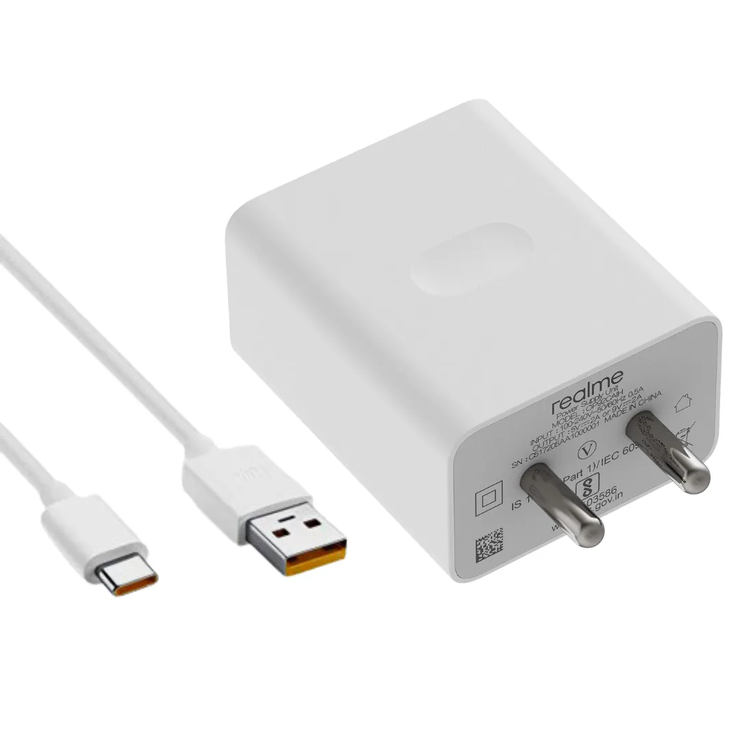 Realme 7i 18W Fast Mobile Charger With Type-C Cable White