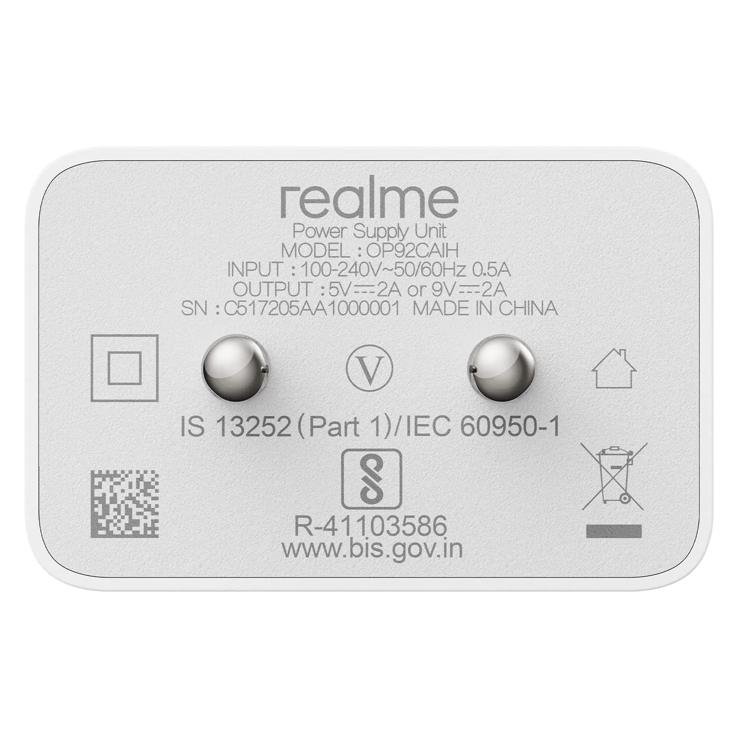 Realme 7i 18W Fast Mobile Charger With Type-C Cable White