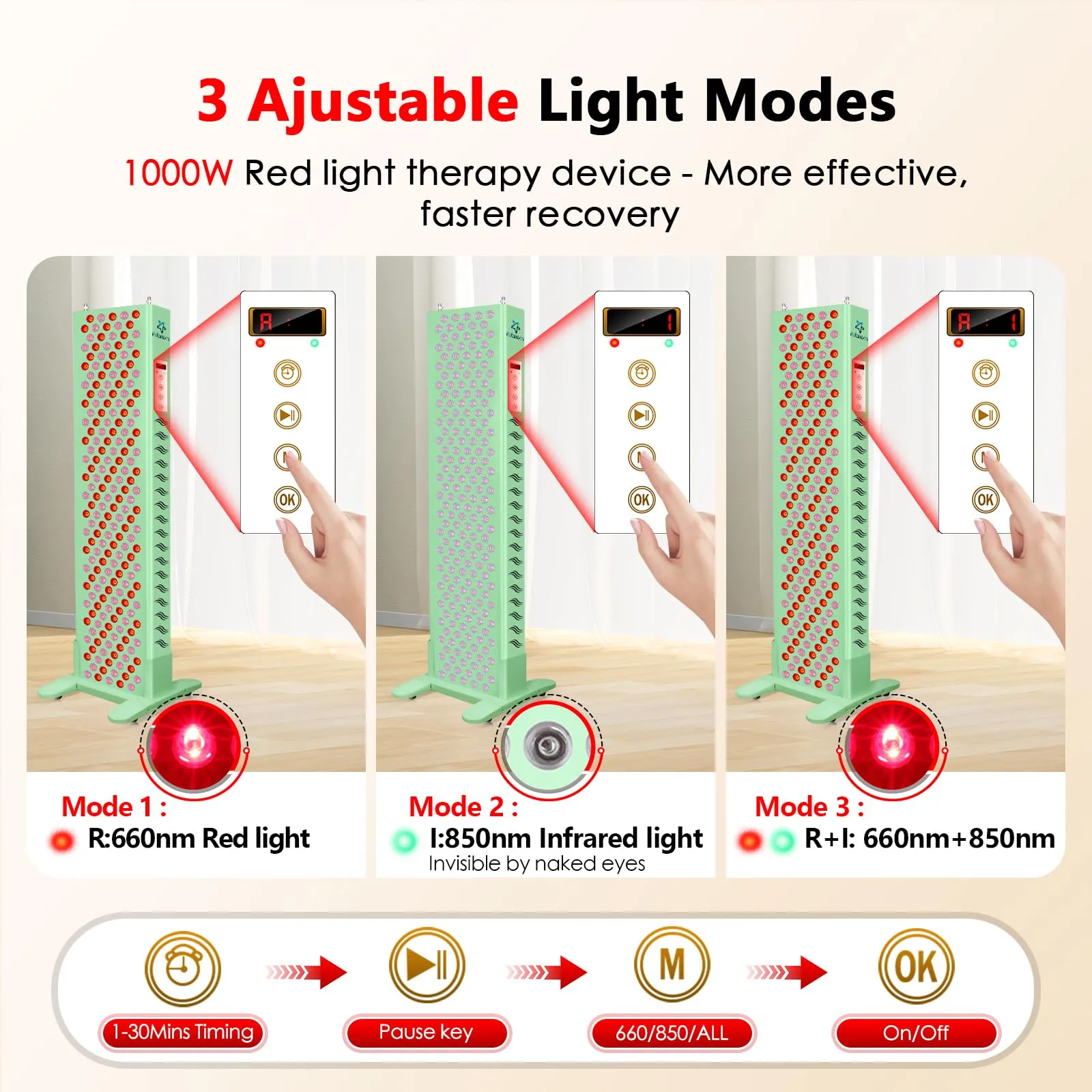 Red Light Therapy for Body, 200 LEDs Red Light Therapy Device Lamp with Red Light 660nm & Infrared Light 850nm for Face Body Pain Relief with Timer, Controller