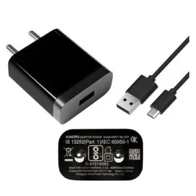 Redmi 10A Fast 10W Mobile Charger 2 Amp With Data Cable Black