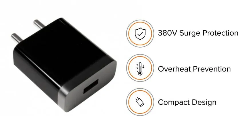 Redmi 7 Mobile Fast Charger 3 Amp With 1.2 Mt Data & Sync Cable (Black)