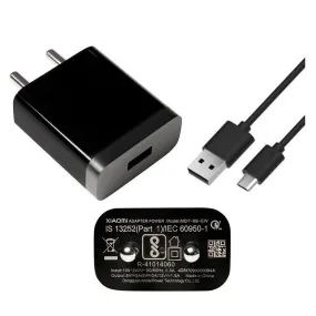Redmi 7 Mobile Fast Charger 3 Amp With 1.2 Mt Data & Sync Cable (Black)