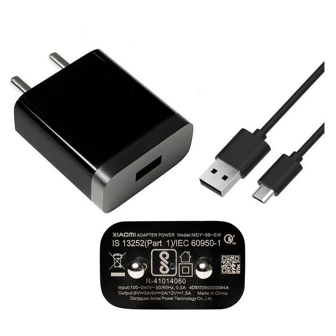 Redmi 7 Mobile Fast Charger 3 Amp With 1.2 Mt Data & Sync Cable (Black)