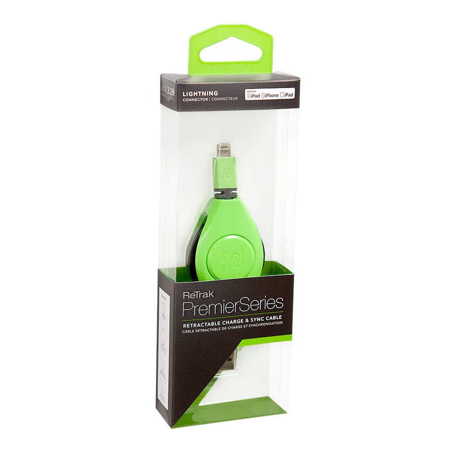 Retractable Lightning Cable | Lightning Charging Cable | Green