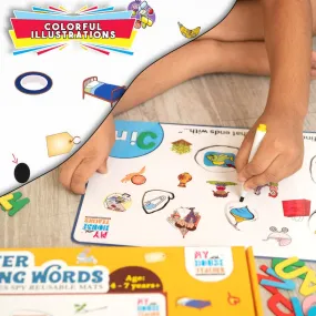 Rhyming Three Letter Words 18 Families Reusable I-spy mats set - great for Reading, Phonics and Ending Sounds Recognition