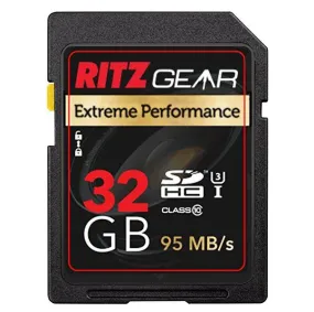 Ritz Gear Extreme Performance 32GB U3 Class-10 SDHC Memory Card