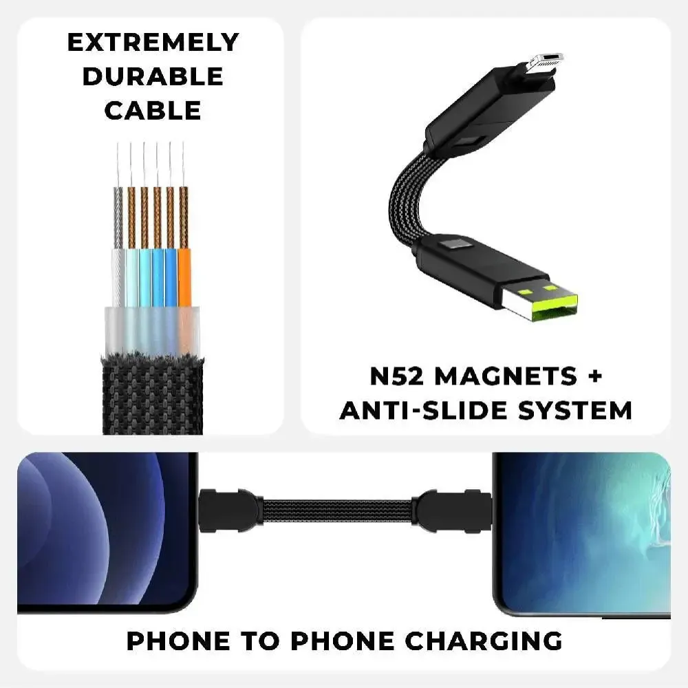 Rolling Square inChargeX  100W 6-in-1 5.5" Keychain Cable - Lava Black