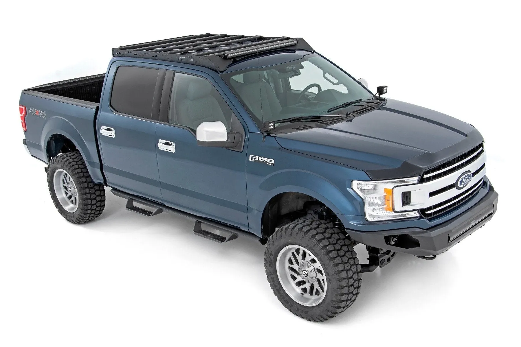 Roof Rack - FR & RR 40 Inch Single Row BLK LEDs - Ford F-150 (15-18)