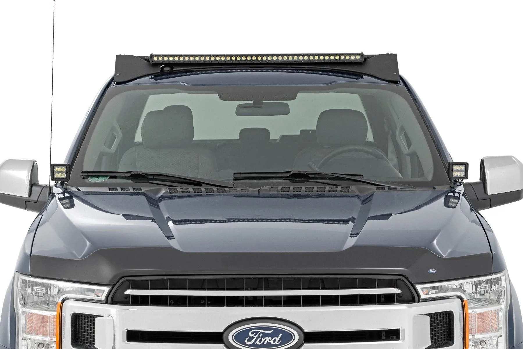 Roof Rack - FR & RR 40 Inch Single Row BLK LEDs - Ford F-150 (15-18)