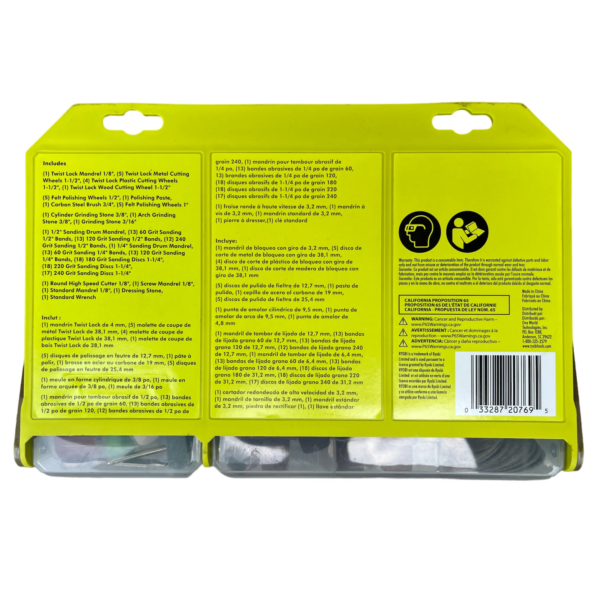 RYOBI Rotary Tool 150-Piece Twist Lock All-Purpose Kit (For Wood, Metal, and Plastic)