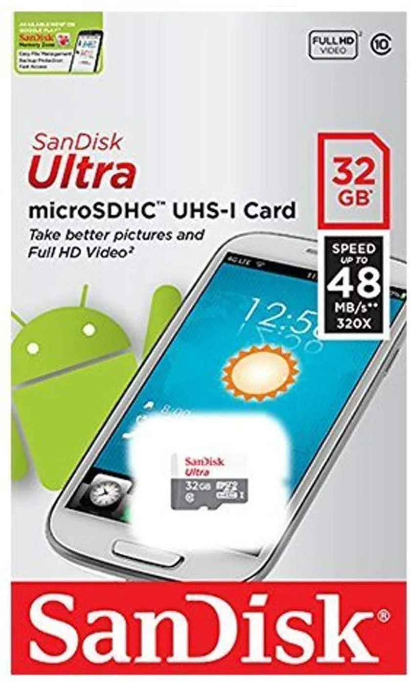 SanDisk 32GB microSDHC Ultra C10 Memory Card
