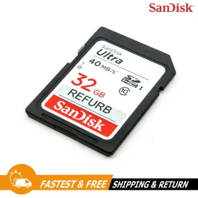 SanDisk 32GB Ultra Plus 10 UHS-I SD 80MBs SDHC/SDXC Memory Card (Re-certified)