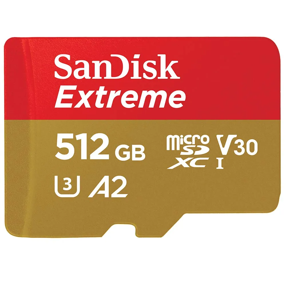 SanDisk Extreme microSDXC UHS-I Card (Class 10) 4K UHD - 64gb(SDSQXAH)/128gb(SDSQXAA)/ 256gb, 512gb(SDSQXAV)