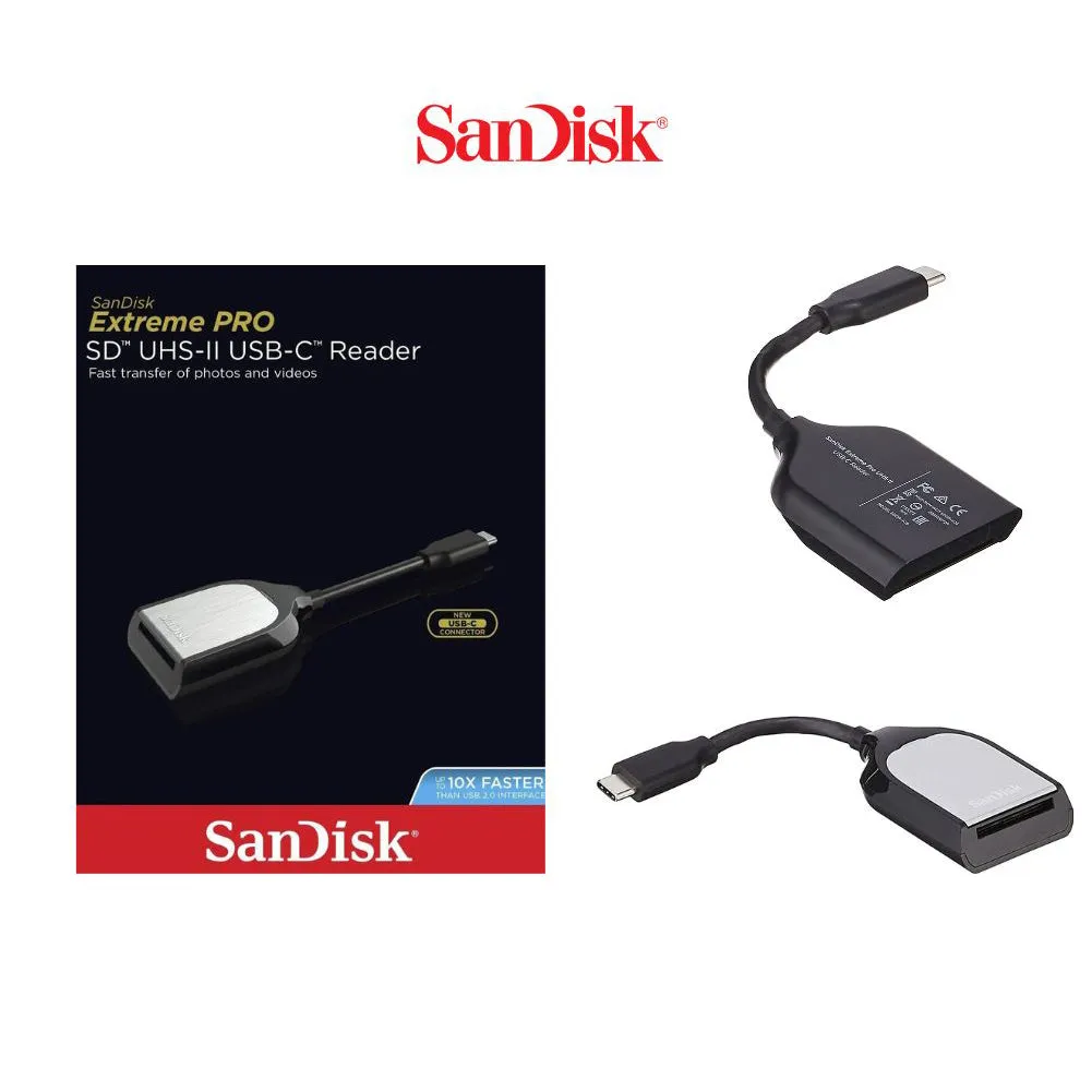 SanDisk Extreme PRO SD UHS-II USB Type-C Card Reader Writer (Black)