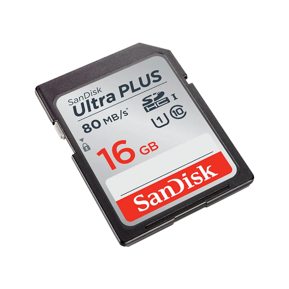 SanDisk Ultra Plus 16GB Read Speed up to 80MB/S SDHC Memory Card 3 Pack