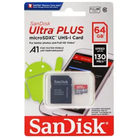 SanDisk Ultra Plus microSDXC UHS-1 Card with Adapter - (64GB / 130MB/s)