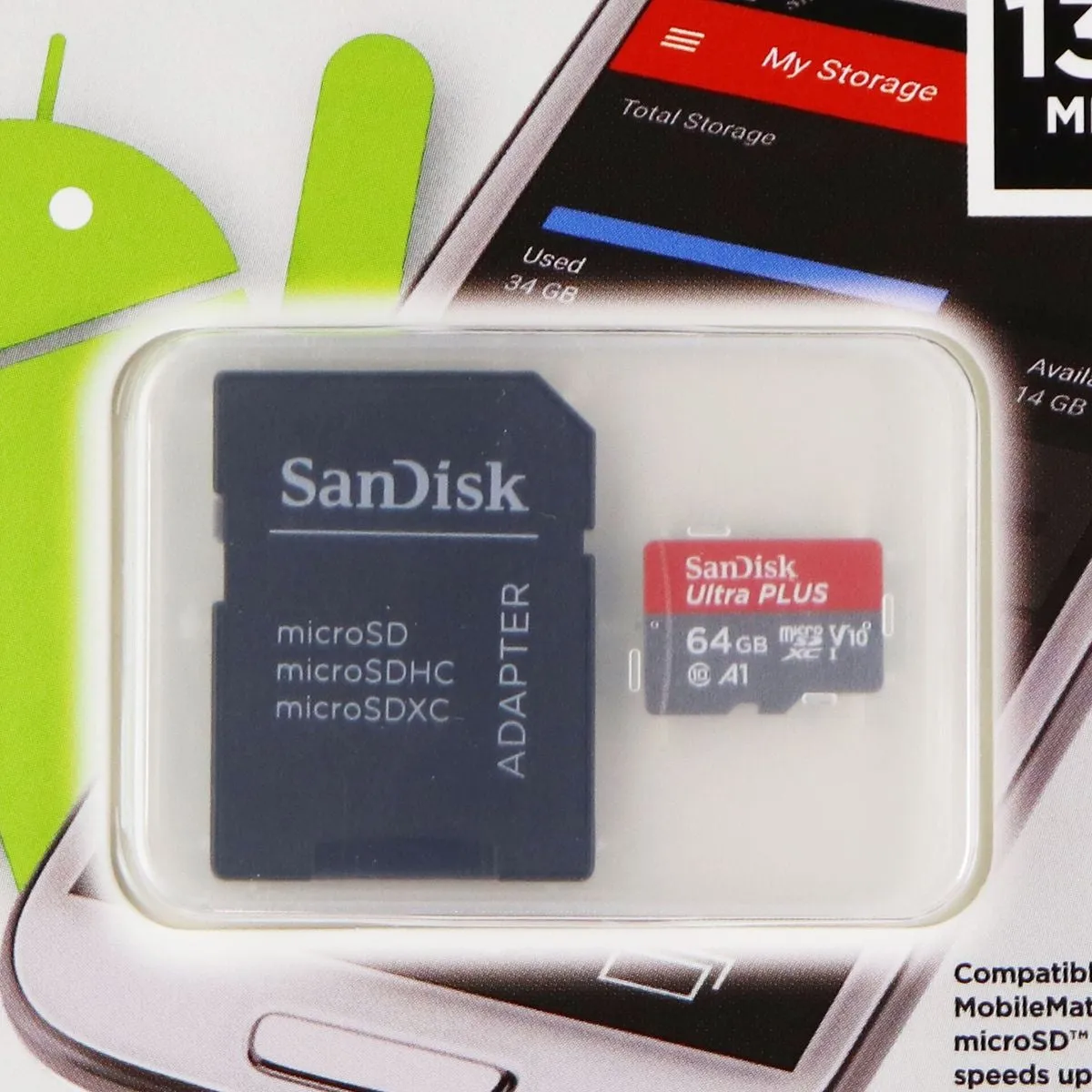 SanDisk Ultra Plus microSDXC UHS-1 Card with Adapter - (64GB / 130MB/s)