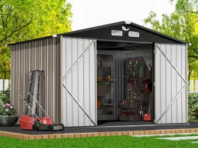 SANNWSG Metal Storage Shed,Outdoor Storage Building 8x6,Large Backyard Sheds with Lockable Doors,Waterproof Outside Storage Sheds