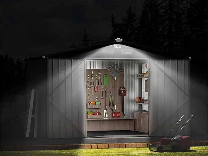 SANNWSG Metal Storage Shed,Outdoor Storage Building 8x6,Large Backyard Sheds with Lockable Doors,Waterproof Outside Storage Sheds