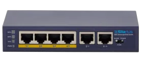 Silarius SIL-A4POE1G65 6 Ports POE  switch with 4 Gigabit Ports PoE , 2 Gigabit Uplinks, and VLAN config - 65W POE 