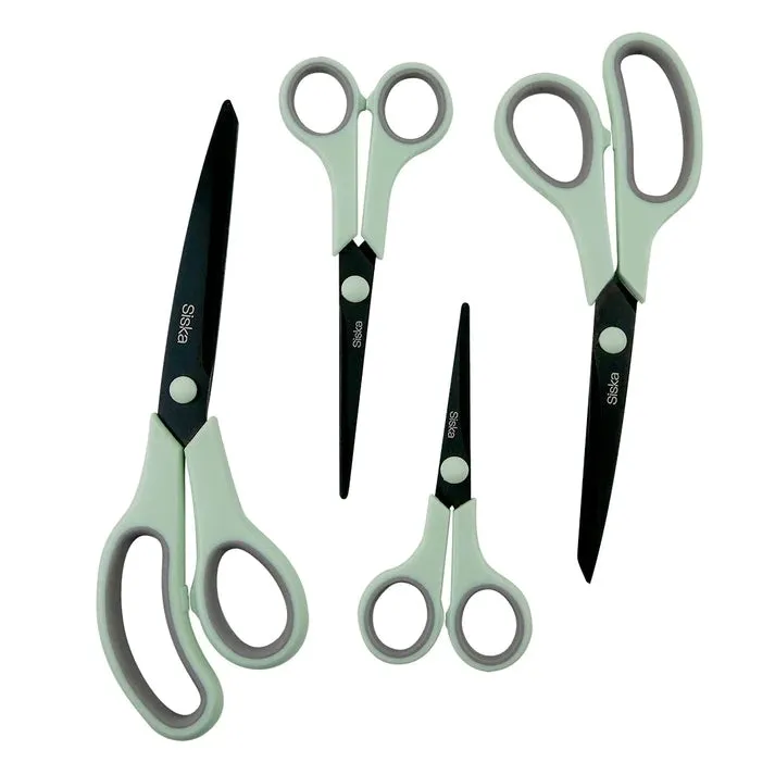 Siska 4-Pack All-Purpose Scissors - Gunmetal (SKSCR005)