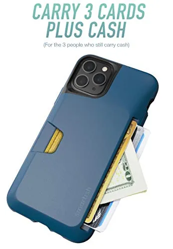 Smartish iPhone 11 Pro Wallet Case - Wallet Slayer Vol. 1 [Slim   Protective] Credit Card Holder (Silk) - Blues on The Green
