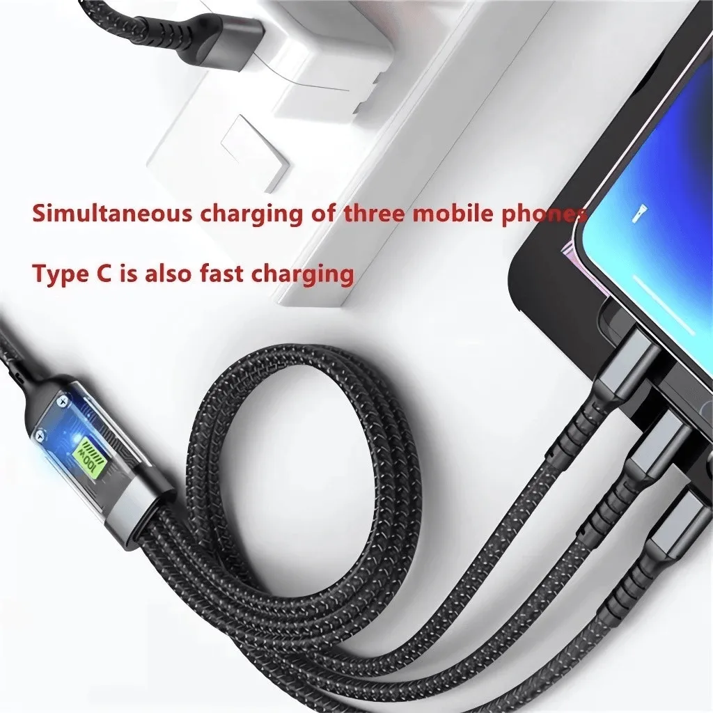 Soloffer 3 In 1 Fast Charging Cable 100W - SH81