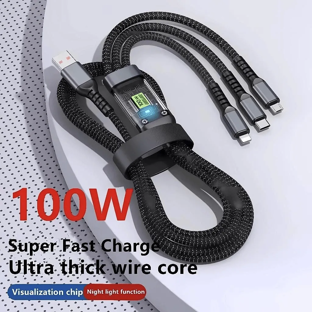 Soloffer 3 In 1 Fast Charging Cable 100W - SH81