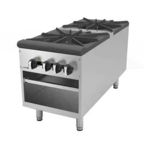 Stock Pot gas Range 2 Burner 18"W (4) AESP-42-4 Asber