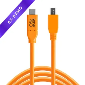 Tether Tools TetherPro USB-C to USB 2.0 Mini-B 5-Pin 4.6m Hi-Vis Orange (DEMO STOCK)