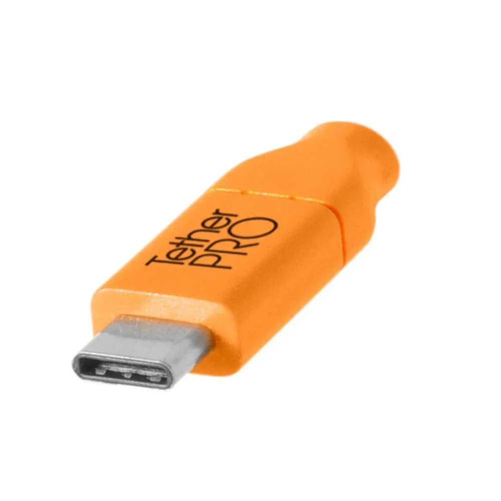 Tether Tools TetherPro USB-C to USB 2.0 Mini-B 5-Pin 4.6m Hi-Vis Orange
