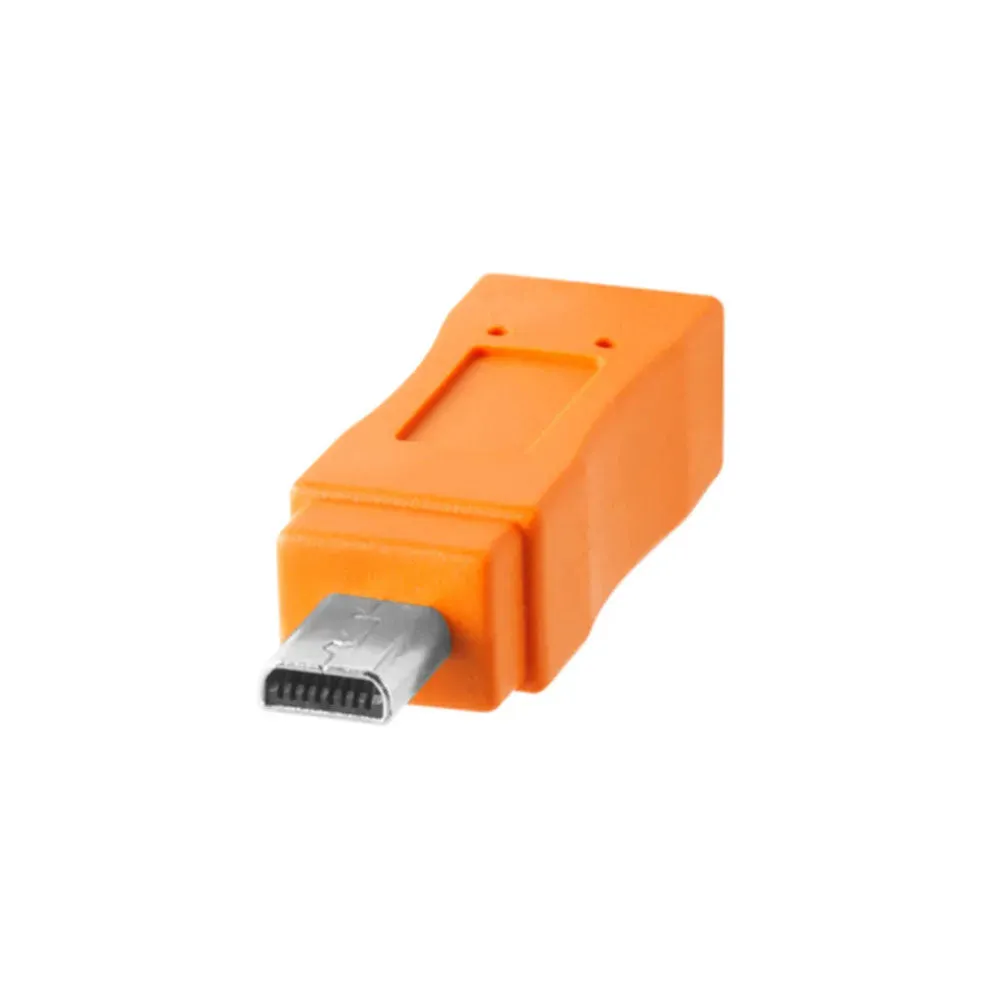 Tether Tools TetherPro USB-C to USB 2.0 Mini-B 8-Pin 4.6m Hi-Vis Orange