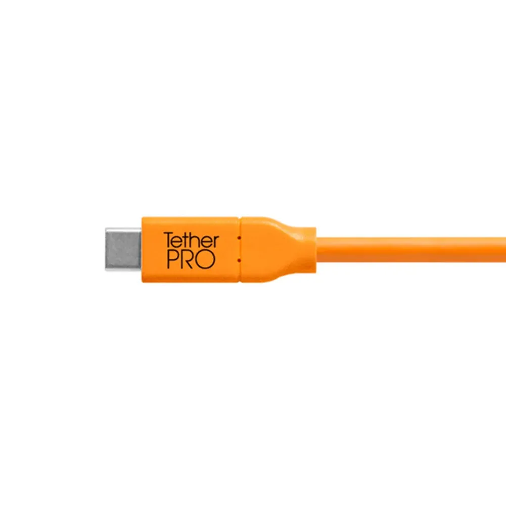 Tether Tools TetherPro USB-C to USB 2.0 Mini-B 8-Pin 4.6m Hi-Vis Orange