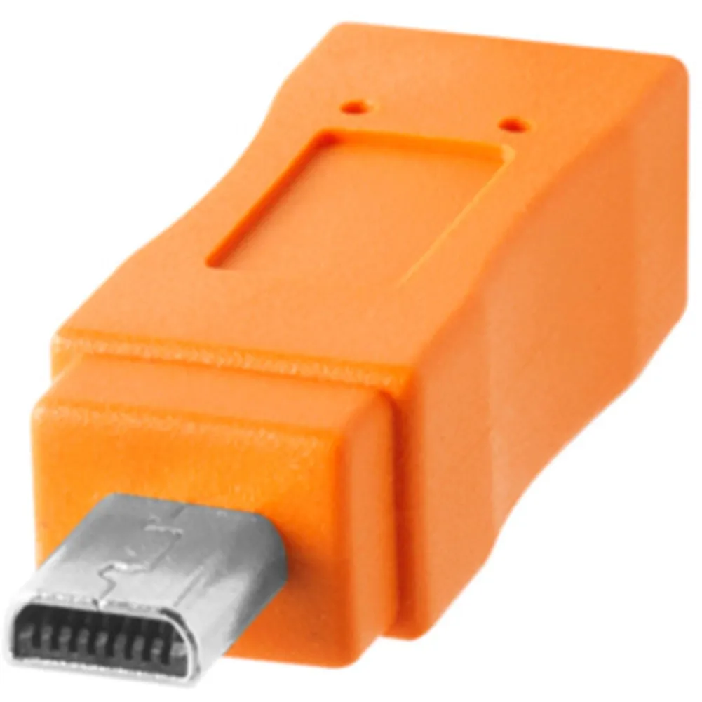 Tether Tools TetherPro USB Type-C Male to 8-Pin Mini-USB 2.0 Type-B Male Cable (15', Orange)