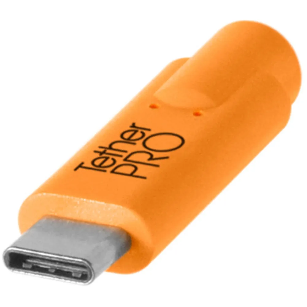 Tether Tools TetherPro USB Type-C Male to 8-Pin Mini-USB 2.0 Type-B Male Cable (15', Orange)