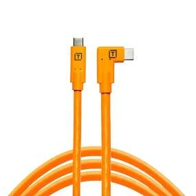 Tetherpro USB-C To USB-C Right Angle 4.6m - Hi Vis Orange