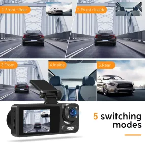 timeless Large Screen Driving Recorder - 1080P Night Vision, Ultra Wide-Angle Lenses, High-Resolution Video, Built-In Lithium Battery, Loop Recording, Supports up to 64GB Micro SD Cards, Ideal for