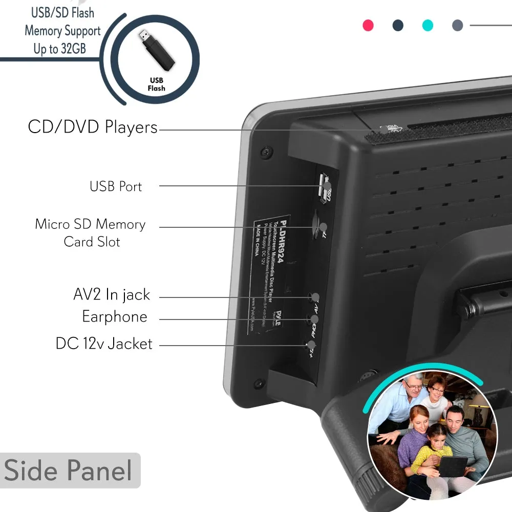Touchscreen Cd/Dvd Player - Vehicle Headrest Mount Multimedia Entertainment System (9.4’’ -Inch Display)