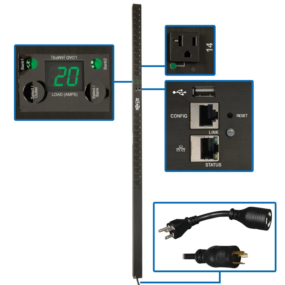 Tripp Lite By Eaton Master-Power Pdumvr20Netlx Pdu Switched 120V 20A 0Urm 24