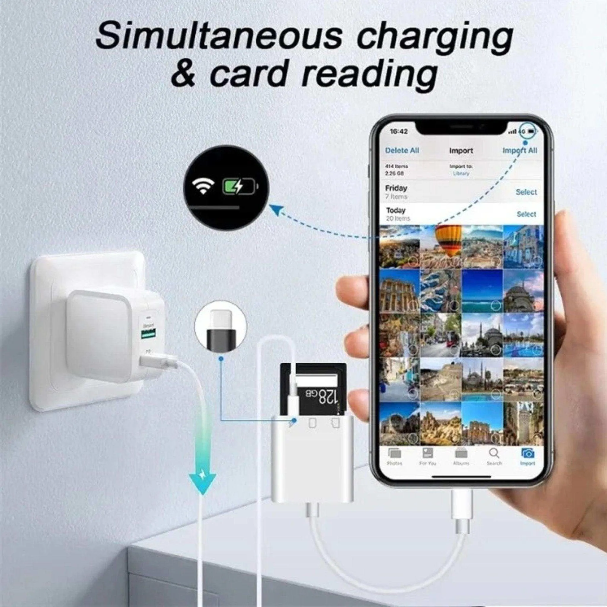 TUTT 3 in 1 | SanDisk 64/128/256/512GB 1TB Ultra microSDXC MicroSD Memory Card Up to 120MB/s, Full HD A1   Lightning to SD Card iPhone iPad   2-in-1 SD Card Reader USB3.0 5Gbps