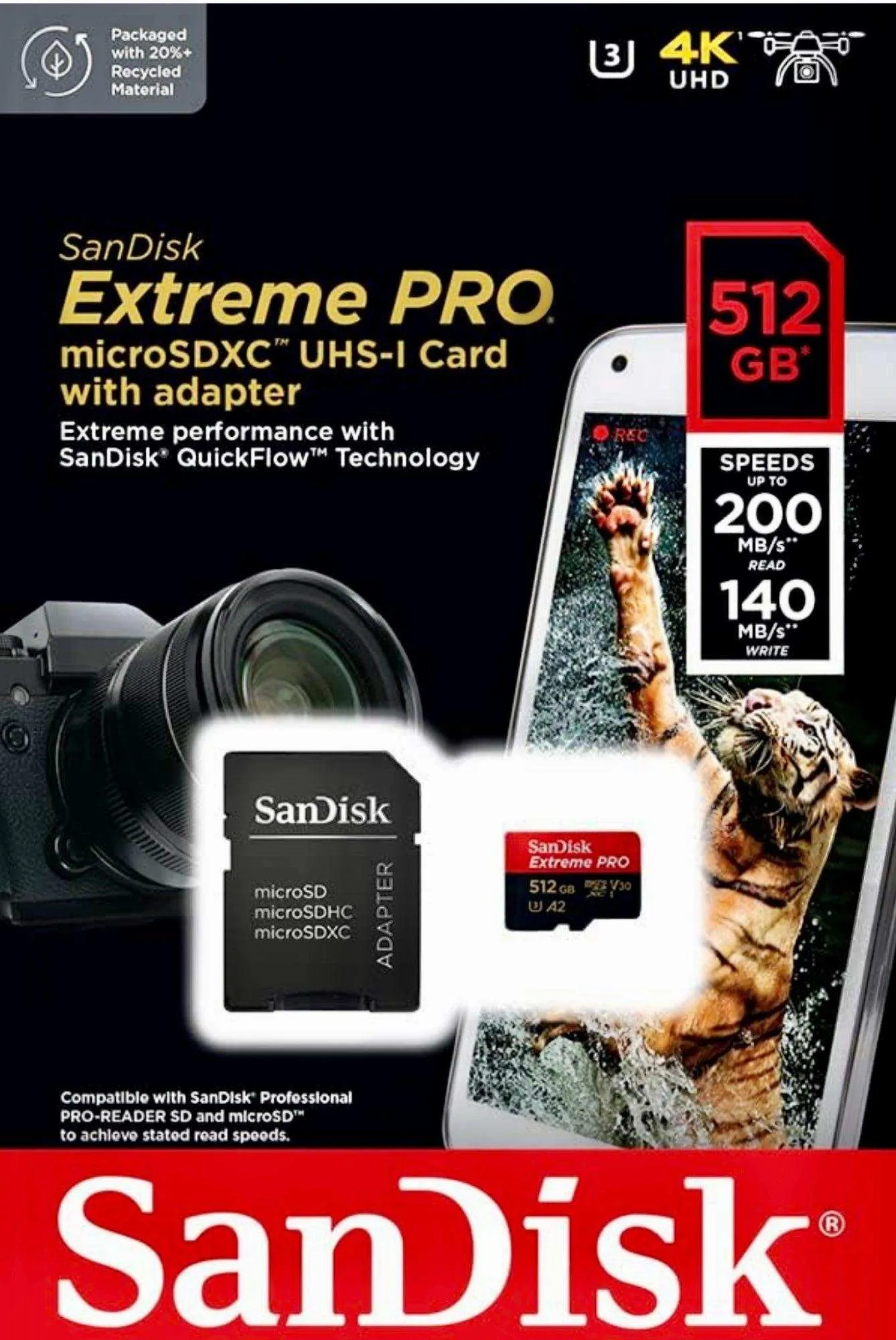 TUTT 3 in 1 | SanDisk 64/128/256/512GB 1TB Ultra microSDXC MicroSD Memory Card Up to 120MB/s, Full HD A1   Lightning to SD Card iPhone iPad   2-in-1 SD Card Reader USB3.0 5Gbps