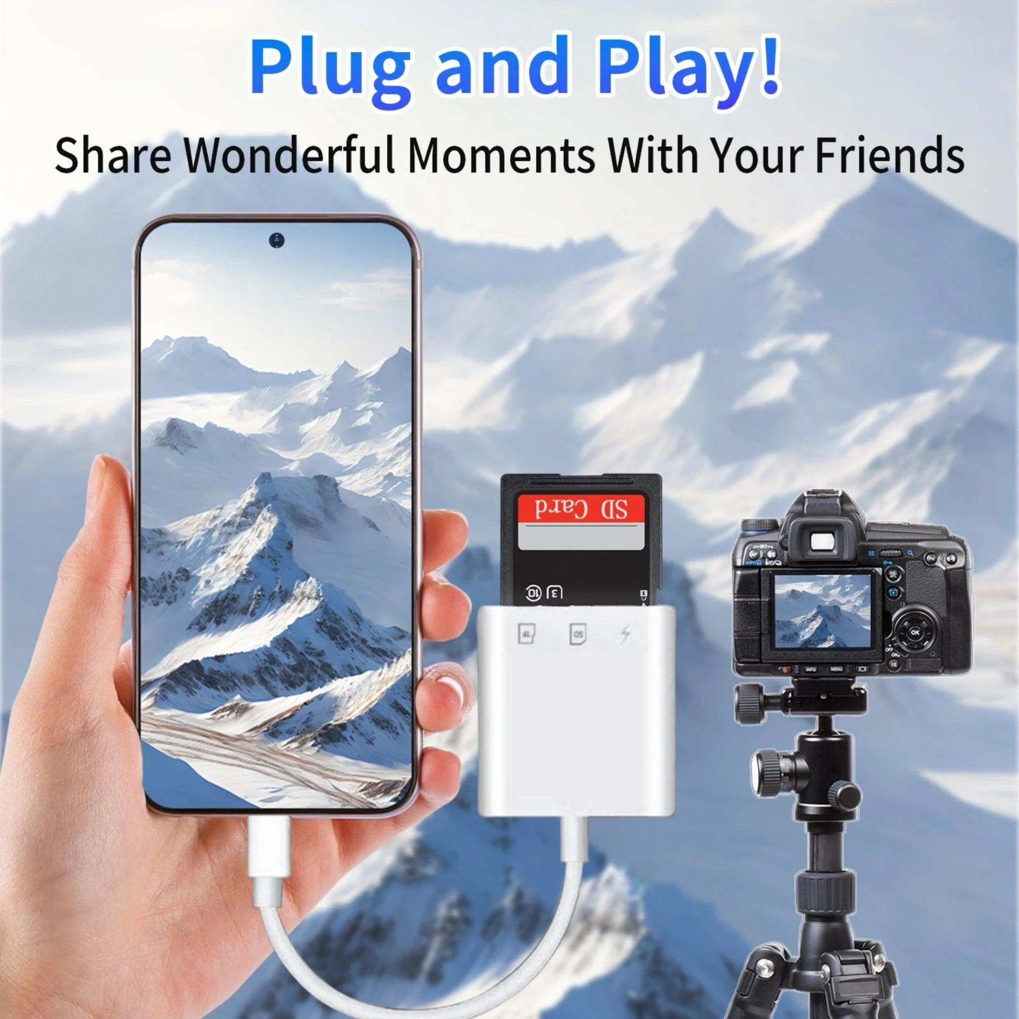 TUTT 3 in 1 | SanDisk 64/128/256/512GB 1TB Ultra microSDXC MicroSD Memory Card Up to 120MB/s, Full HD A1   Lightning to SD Card iPhone iPad   2-in-1 SD Card Reader USB3.0 5Gbps