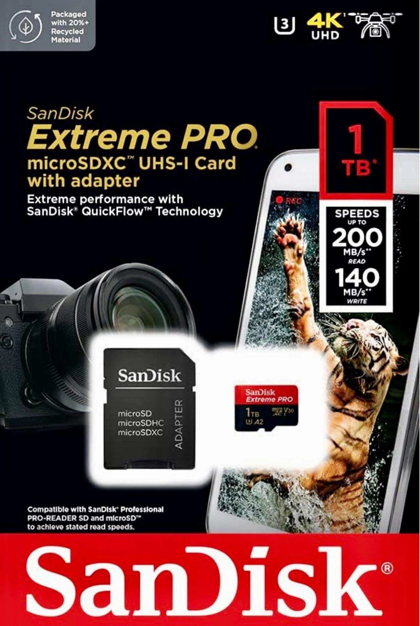 TUTT 3 in 1 | SanDisk 64/128/256/512GB 1TB Ultra microSDXC MicroSD Memory Card Up to 120MB/s, Full HD A1   Lightning to SD Card iPhone iPad   2-in-1 SD Card Reader USB3.0 5Gbps