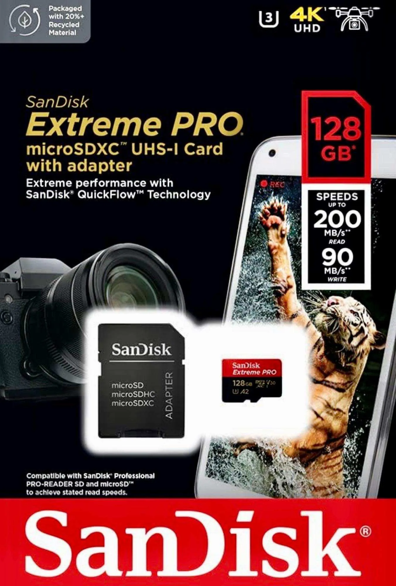 TUTT 3 in 1 | SanDisk 64/128/256/512GB 1TB Ultra microSDXC MicroSD Memory Card Up to 120MB/s, Full HD A1   Lightning to SD Card iPhone iPad   2-in-1 SD Card Reader USB3.0 5Gbps