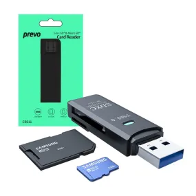 USB 3.0 Card Reader, CR311 High-speed Memory Card Adapter Supports SD/Micro SD/TF/SDHC/SDXC/MMC - Prevo
