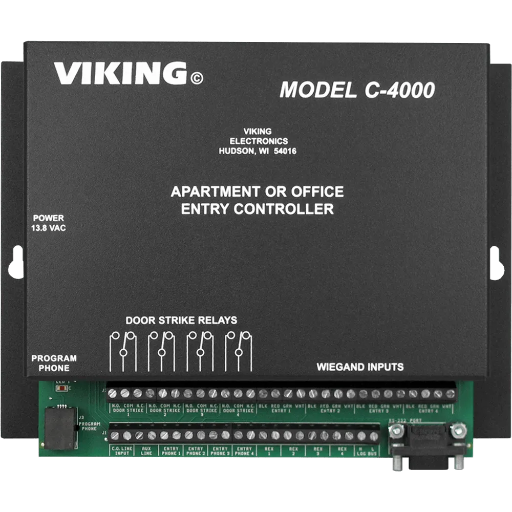 Viking C-4000 Apartment / Office Entry System Controller for Up To 4 Entrance Locations