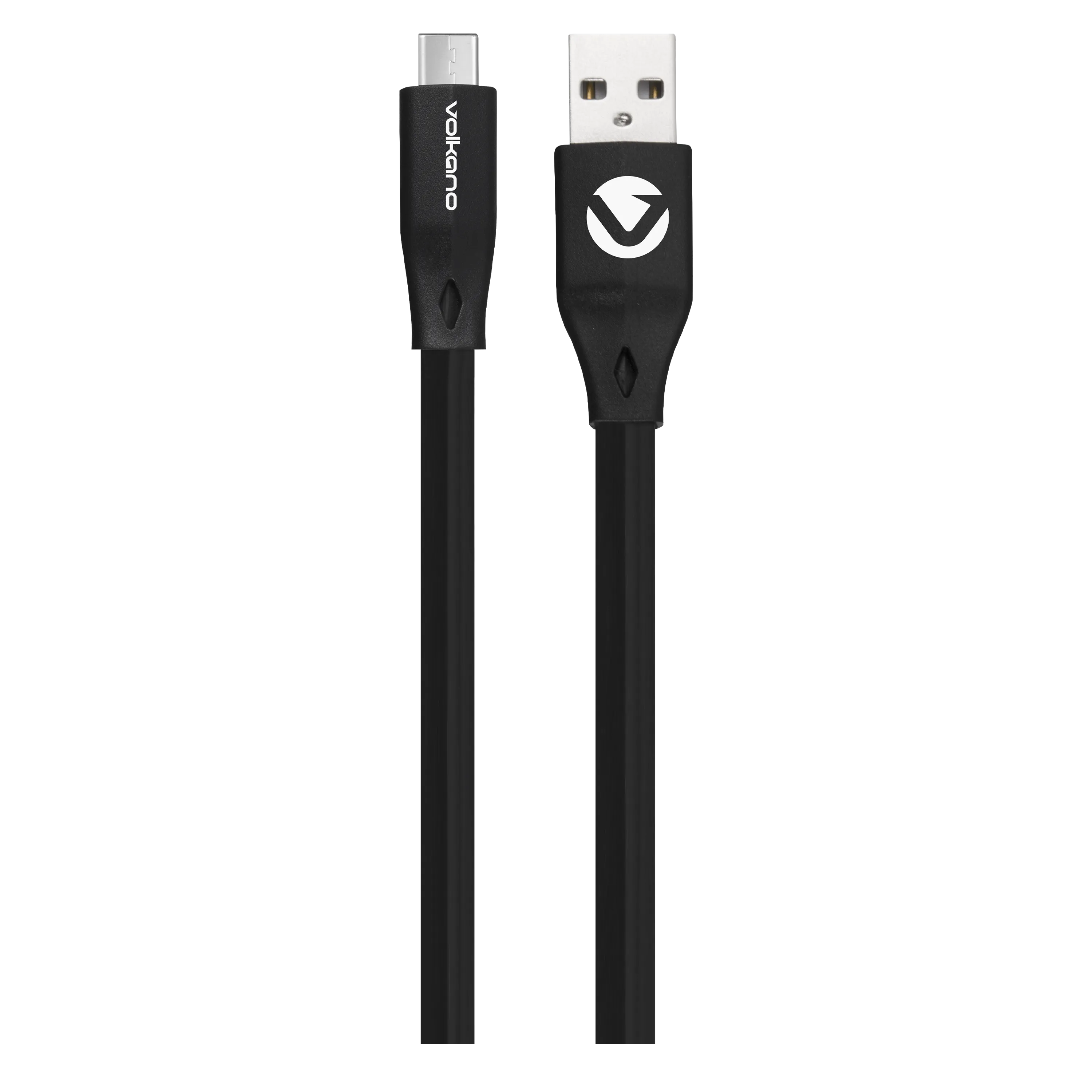 Volkano Slim Series Flat PVC Type-C Cable 1.2m - Black
